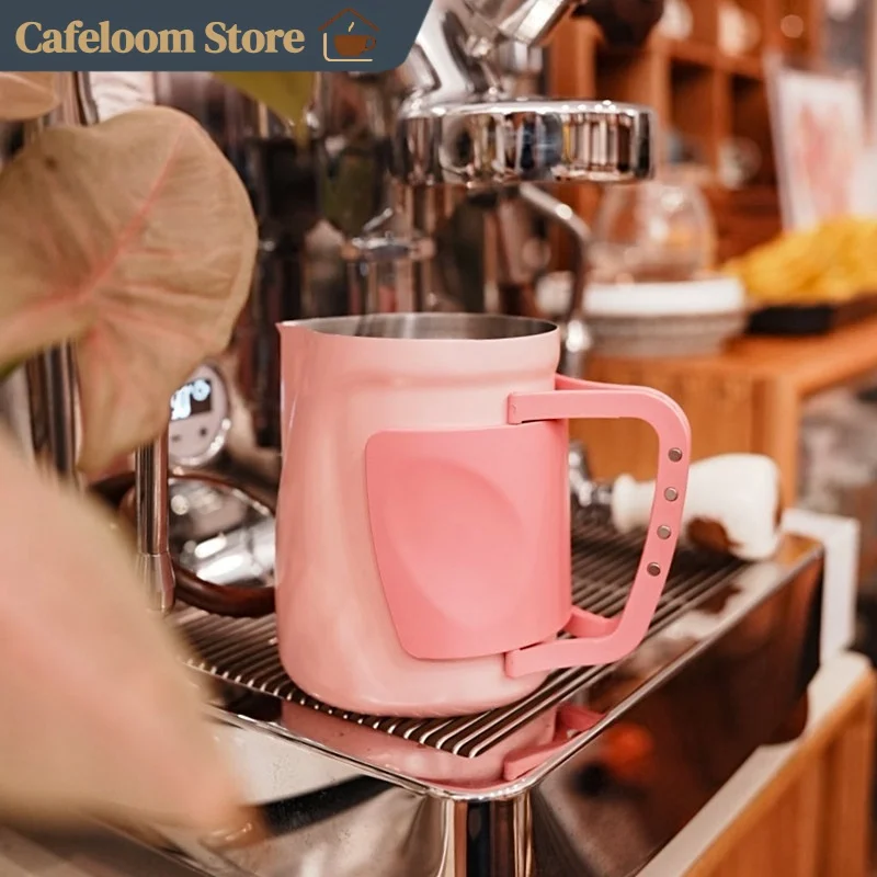 Forzcon&Muvna Aofei Latte Art Milk Frothing Pitcher 600ml Stainless Steel Textured Detachable Handle For Home Barista Coffee view 6