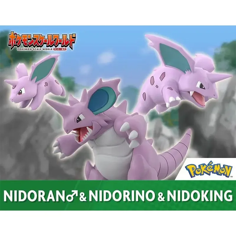 Original BANDAI Pokemon Pocket Monsters Scale World 1/20 NIDORANS&NIDORINO&NIDOKING In Stock Anime Collection Figures Model Toys