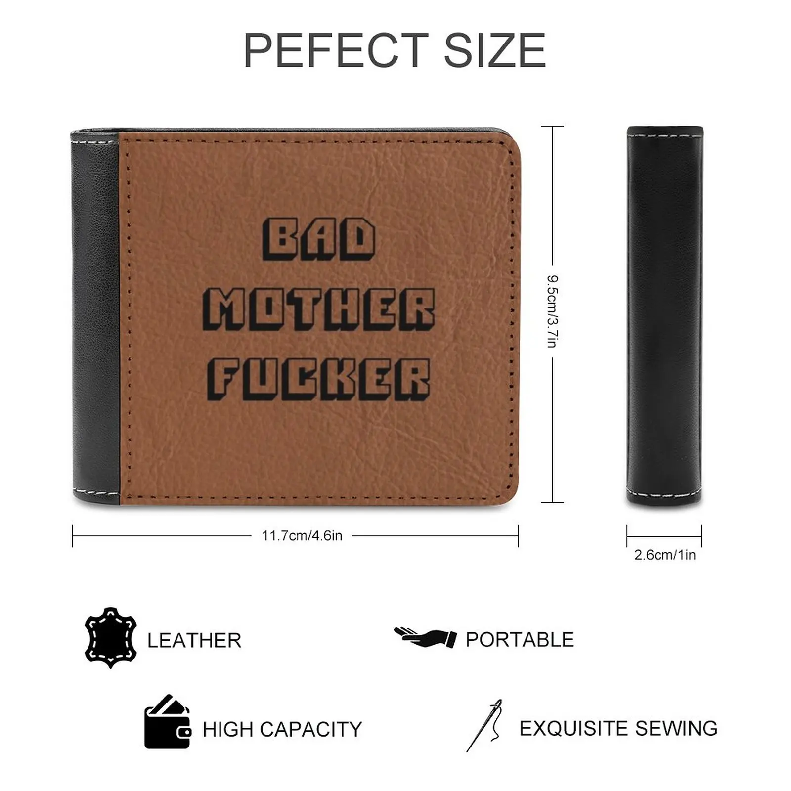 Bad Mother-Pulp Fiction Men's Wallet Leather Wallet Luxury Wallet Card Wallet Male Women Pulp Fiction Bad Mother Wallet Samuel