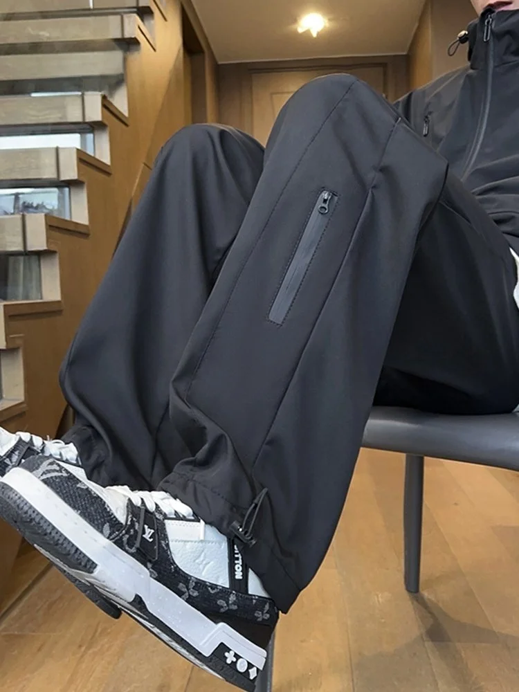 

Loose Casual Hiking Pants for Men New 2025 Youth Active Sle Soft ell Outdoor Waterproof Polyester Fiber Straight Leg Trou...