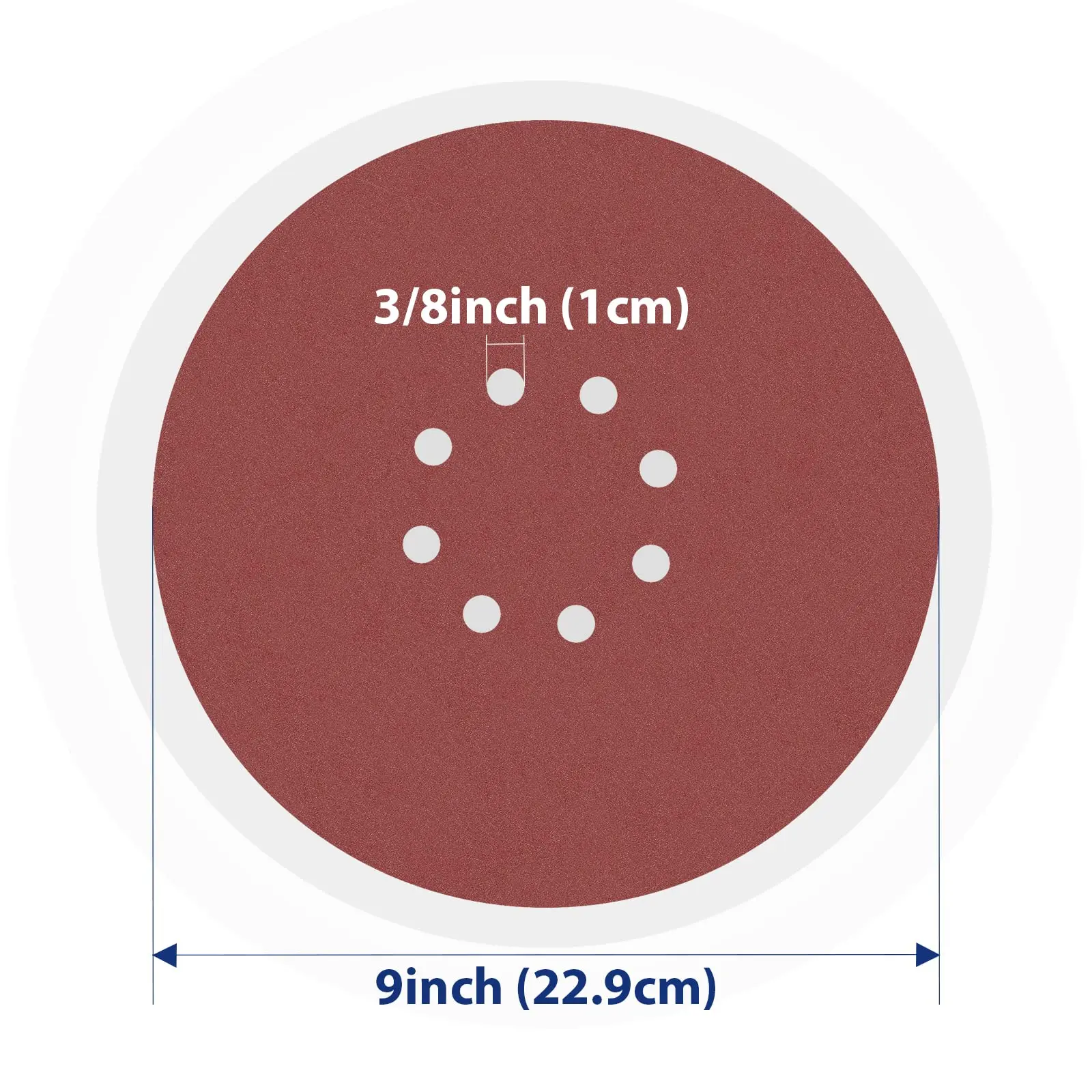 9 Inch 8 Hole Hook and Loop Sanding Discs Assorted 80/100/120/150/180/240 Grit 24 Pcs Sandpaper for Grinding and Polishing