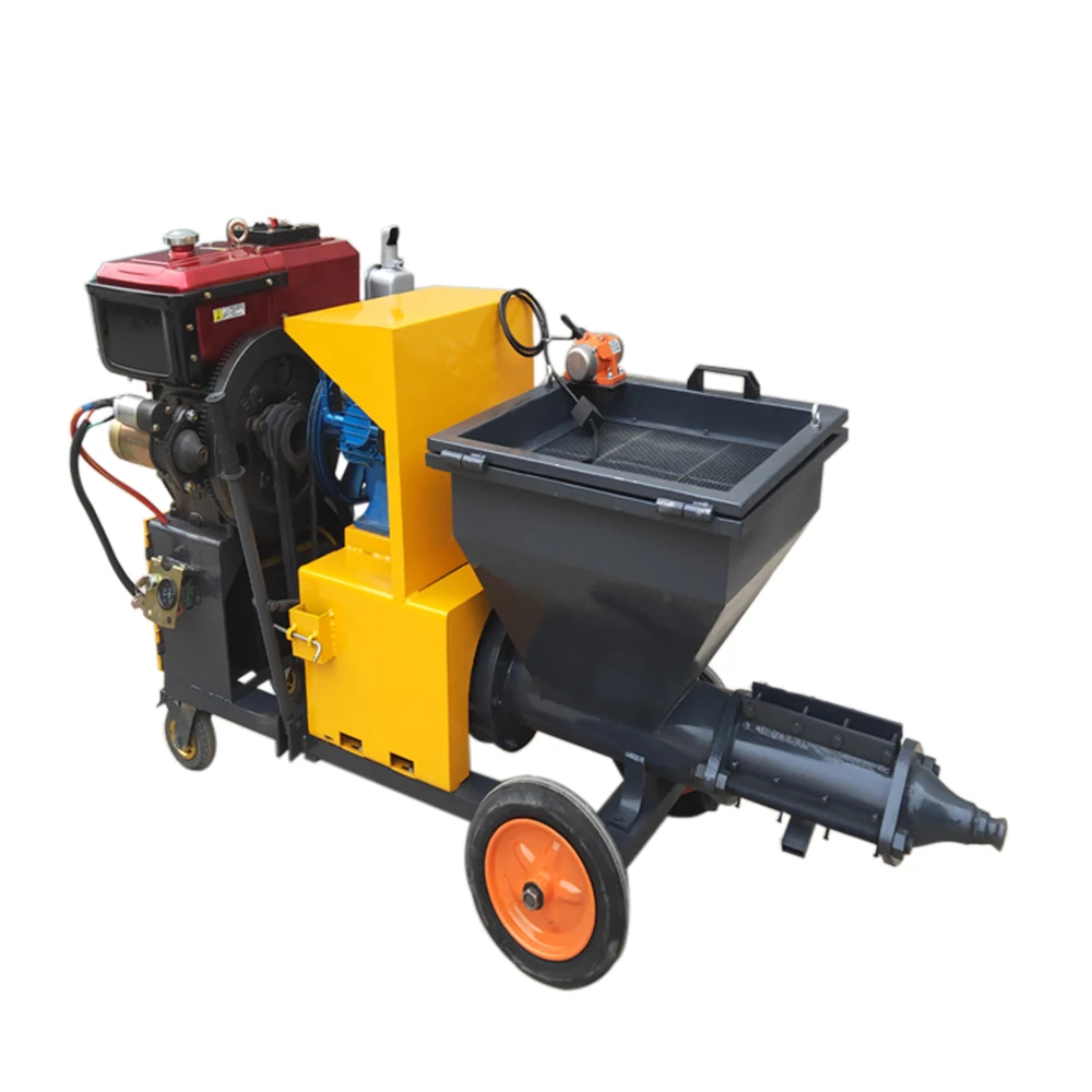 Electric Diesel Cement Plaster Mortar Spraying Machine Sand Cement Sprayer With 10m Tube