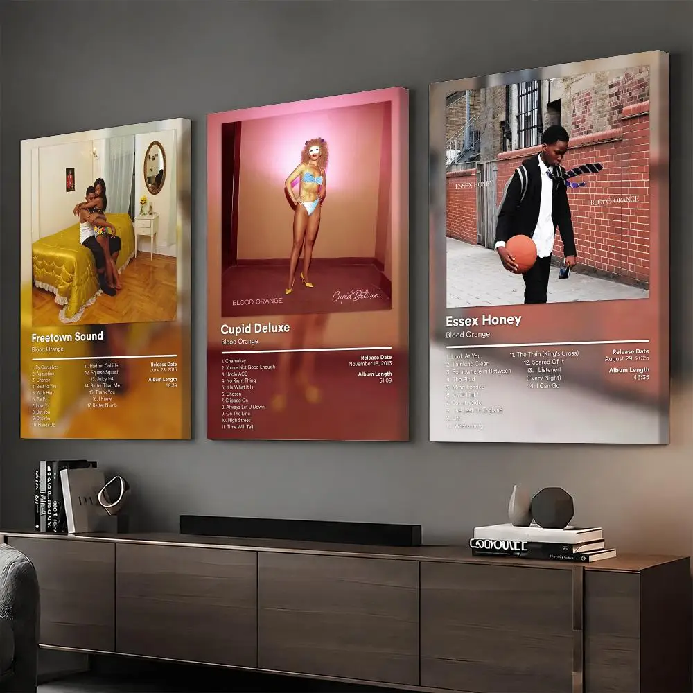 B-Blood Orange Rapper Album Painting Calligraphy HD Modern Style Inner Frame Canvas Poster Bedroom Room Hallway Wall Art Decor
