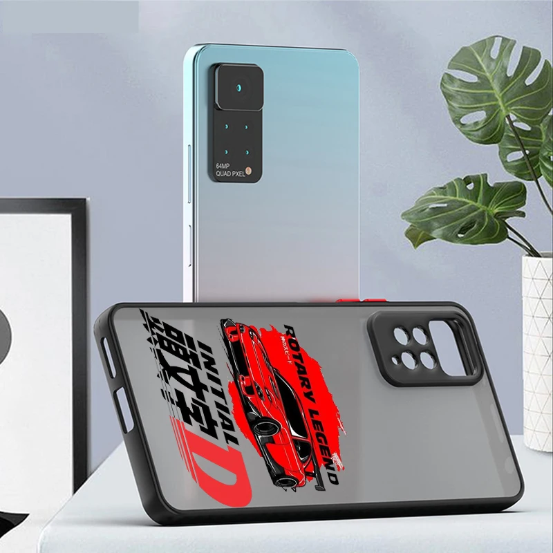 Anime Initial D For Xiaomi Redmi Note 13 12S 12T 12 11T 11S 11 10 Pro Plus Max Speed TPU Frosted Translucent Phone Case