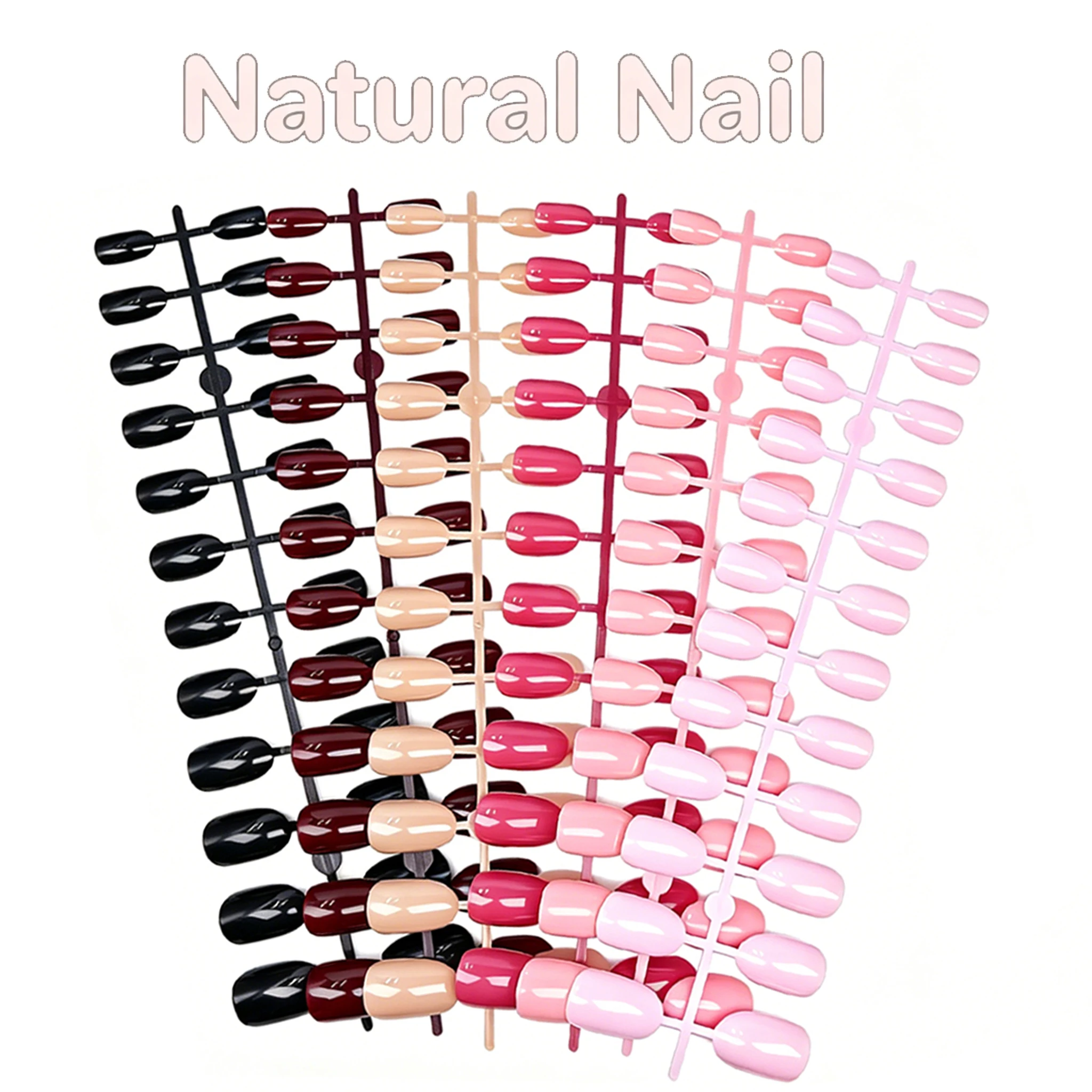 144 Stück kurze ovale Press-On-Nägel, einfarbig, vorgefärbt, weiche Gel-Kunstnägel, vollständige Abdeckung, glänzende künstliche Nagelspitzen, 6 Farben gemischt – Detail 4