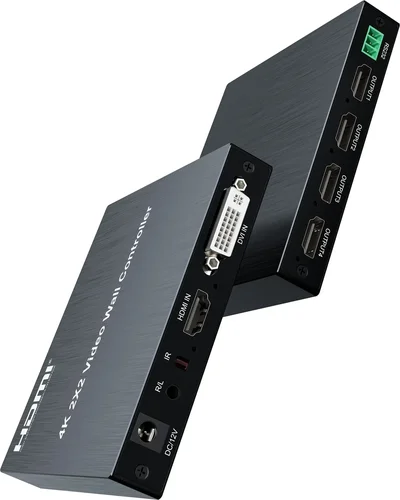 Imagen 2 del producto Controlador de pared de vídeo 4K @ 30hz 2x2 DVI HDMI caja de empalme multipantalla 1080P @ 60hz 1x2 1x3 1x4 4x1 1 a 2 3 4 procesador de empalme de TV