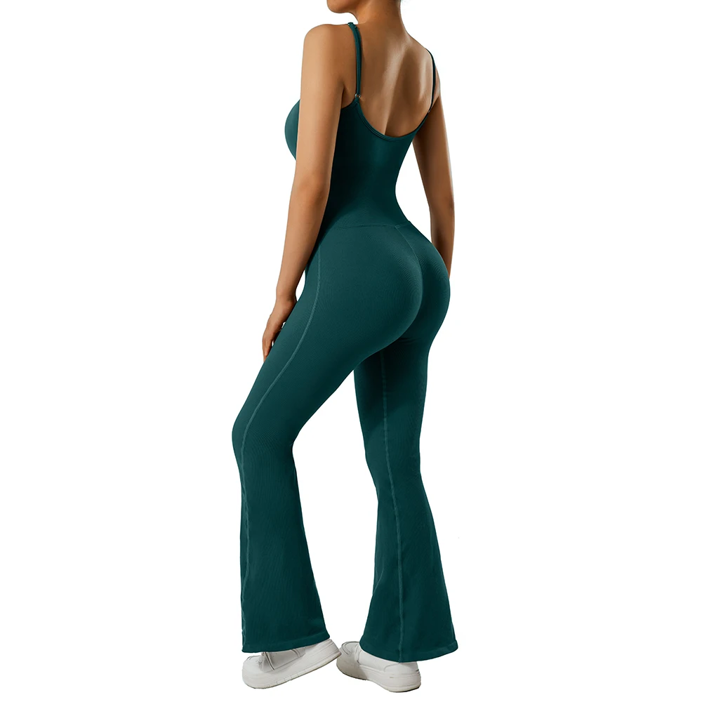 Slim Bodysuit Sleeveless Square Neck Bodycon Rompers Overalls One Piece Outfit Street Wear Ladies Gym Clothings Solid Jumpsuits