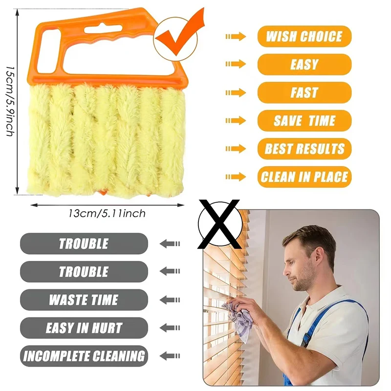 Vent Blinds Cleaner Cloth Brush Auto Air Conditioner Microfiber Air Conditioner Duster Electric Fan Cleaner Washable Tool