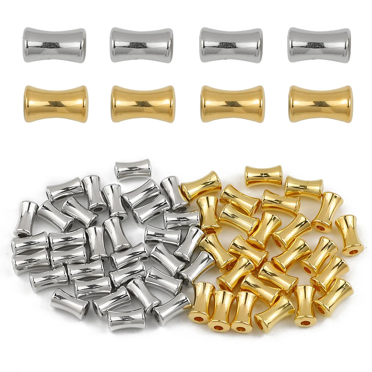 50/100pcs ccb Gold Silber Farbe Bambus Joint Tube Perlen für Schmuck Herstellung DIY Armbänder Halsketten Perlen Zubehör Zubehör