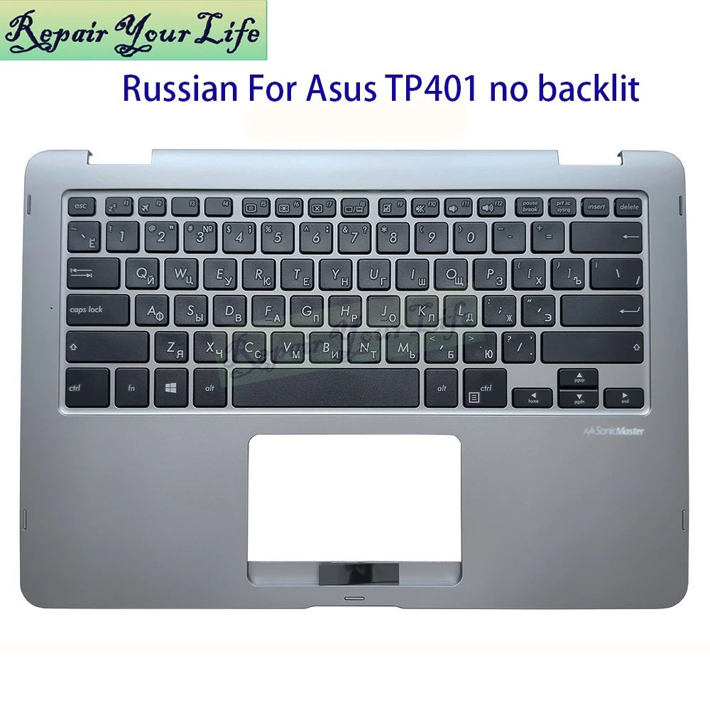 

RU Russian Keyboard Topcase Palmrest For ASUS VivoBook Flip TP401 MA TP401CAE TP401NA C Cover 90NB0GW1-R31RU0 90NB0H21-R30520