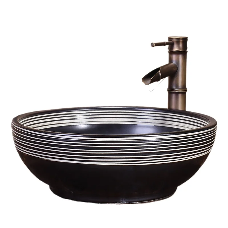 

White line porcelain sink ceramic countertop wash basin cloakroom glass bathroom