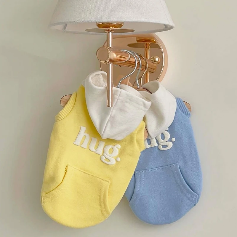 Hunde-Kapuzenpullover für kleine Hunde, Buchstaben-Tasche, modische Hundekleidung, Herbst-Winter, warmer Mantel, Chihuahua, Bichon, Hundekostüm, Haustier-Pullover