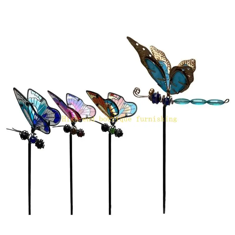 

L9NB Butterflies Декоративные садовые колья металлические двор сад сад открытые украшения