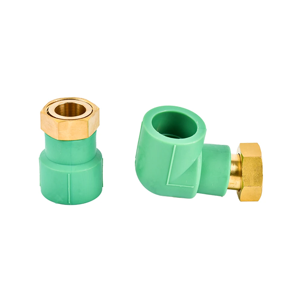 PPR DN20/DN25/DN32mm Straight Elbow with 3/4 1 inch Brass Female Water Pipe Joint Water Heater Plumbing Fittings