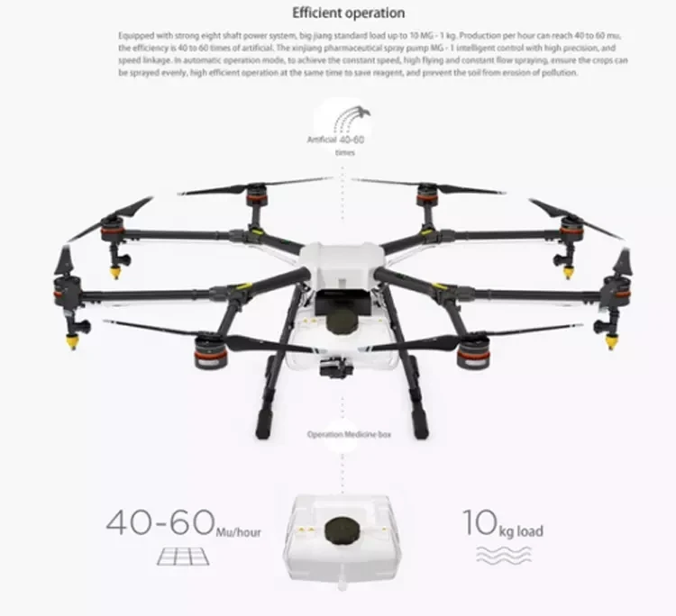 New  MG-1 plant protection uuav Agricultural crop Spray RC drrone empty carbon fiber frame 10KG Mist Agriculture drrone