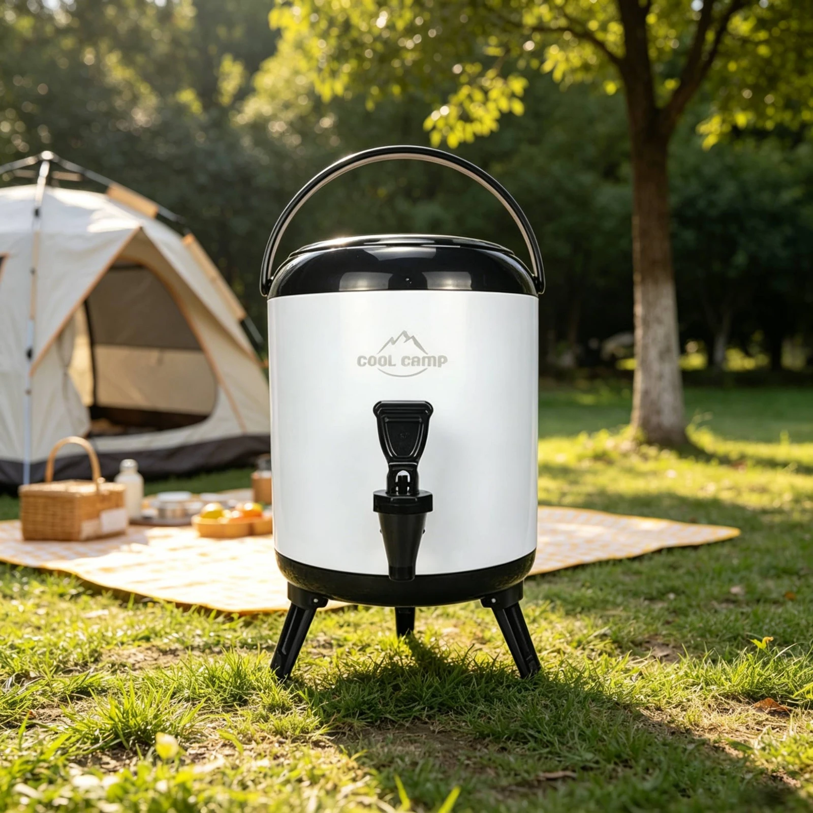 Insulated Water Dispenser Large Capacity Insulated Water Container Camping Drink Cooler Carried by Handle for Picnic, Car Travel