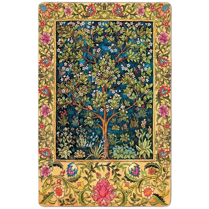 Tree Of Life Sprouting Thick Entwined Flowers Mille Fleurs Style Absorbent Non Slip Soft Flannel Floor Rugs By Ho Me Lili