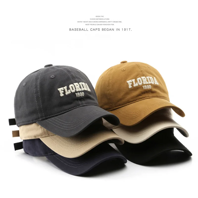 Cornice Retro Baseball Cap for Women and Men Washed Cotton Dad Embroidered Hat Casual Snapback Hat Summer Sun Cap Unisex Gorras