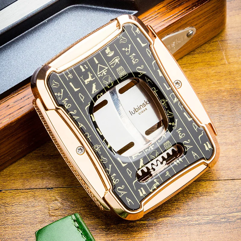 

Lubinski New Semi-Automatic Large-Caliber Cigar Scissors Zinc Alloy Metal Fashion Portable Sharp Cigar Knife With Holster