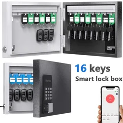 Hier 16 Schlüssels chloss, intelligenter Wand schlüssels chrank, otp/App Bluetooth/fester Code zum Entsperren des Schlüssel verwaltungs safes