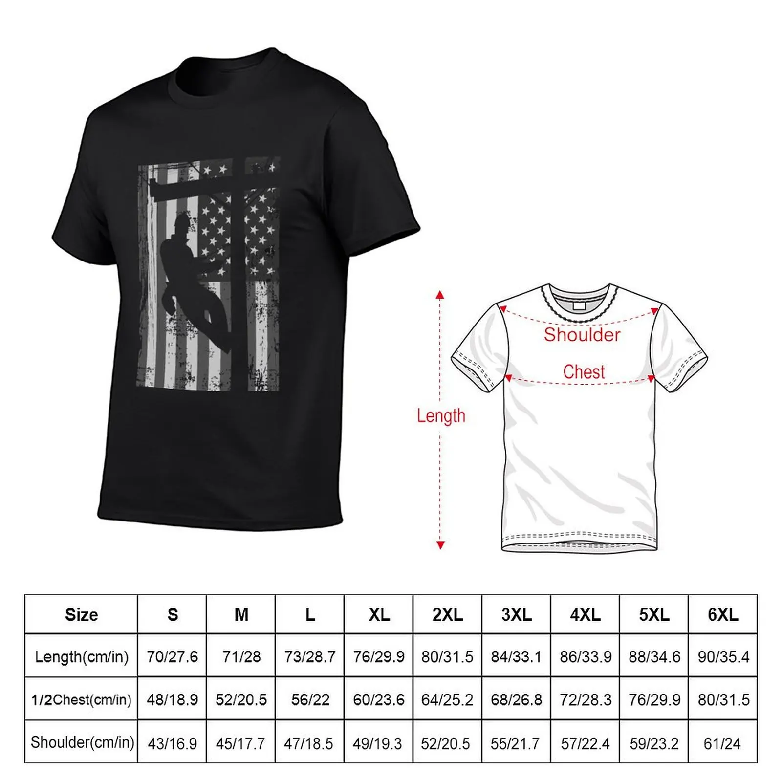 Lineman American Flag Art Electric Cable Lineman Gift T-shirt vintage clothes customizeds t shirts for men pack