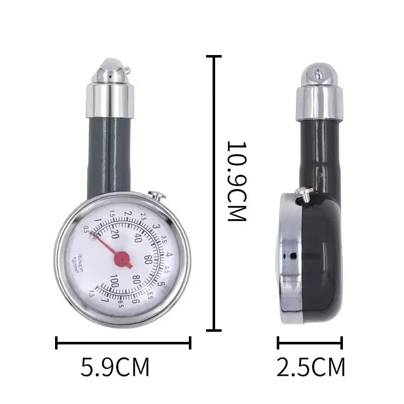 Stainless Steel Car Tire Pressure Gauge Inflation Pressure Gauge High Precision Meter Detector Repair Tools for Mechanical Tires