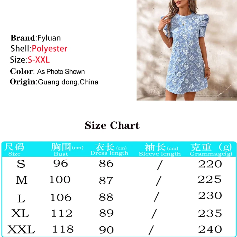 Sommer Retro Stil frauen Kleid Rundhals Blase Hülse Jacquard Textur Schlank Mini Kleid Mode Bankett Elegante Süße Kleid