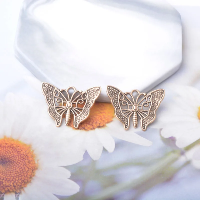 10 Stück/Set Legierungs-Schmetterlingsanhänger Schmuckzubehör Boho Libellen-Anhänger DIY Damen-Ohrringe Herstellung – Detail 15