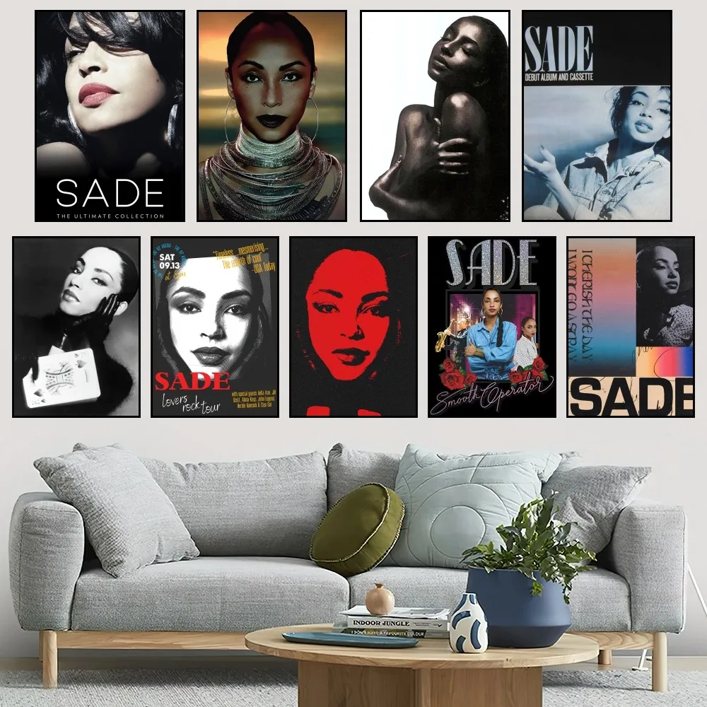 Band S-Sade Singer Poster Home Bar Coffee House Decor Aesthetic Art Wall Painting Stickers Indoor