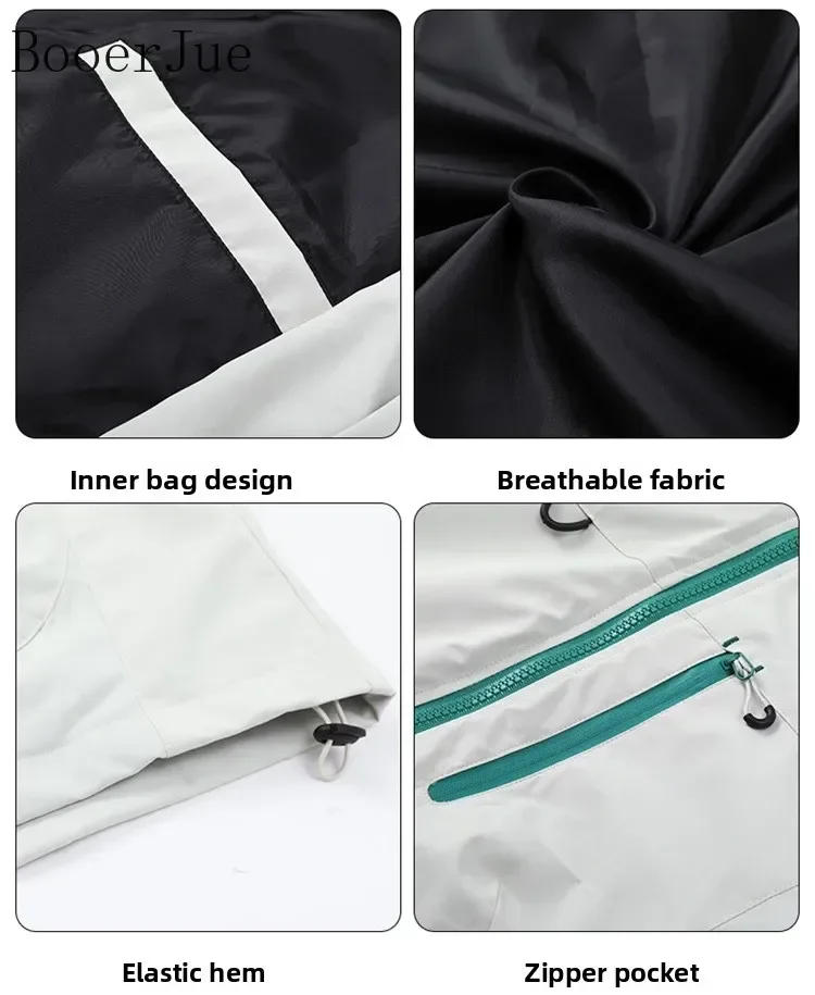 Outdoor-Wind- und wasserdichte 3-in-1-Jacke für Paare, Herren und Damen, Wander- und Trekkingjacke mit Fleece-Futter, Reißverschluss und Kapuze – Detail 20