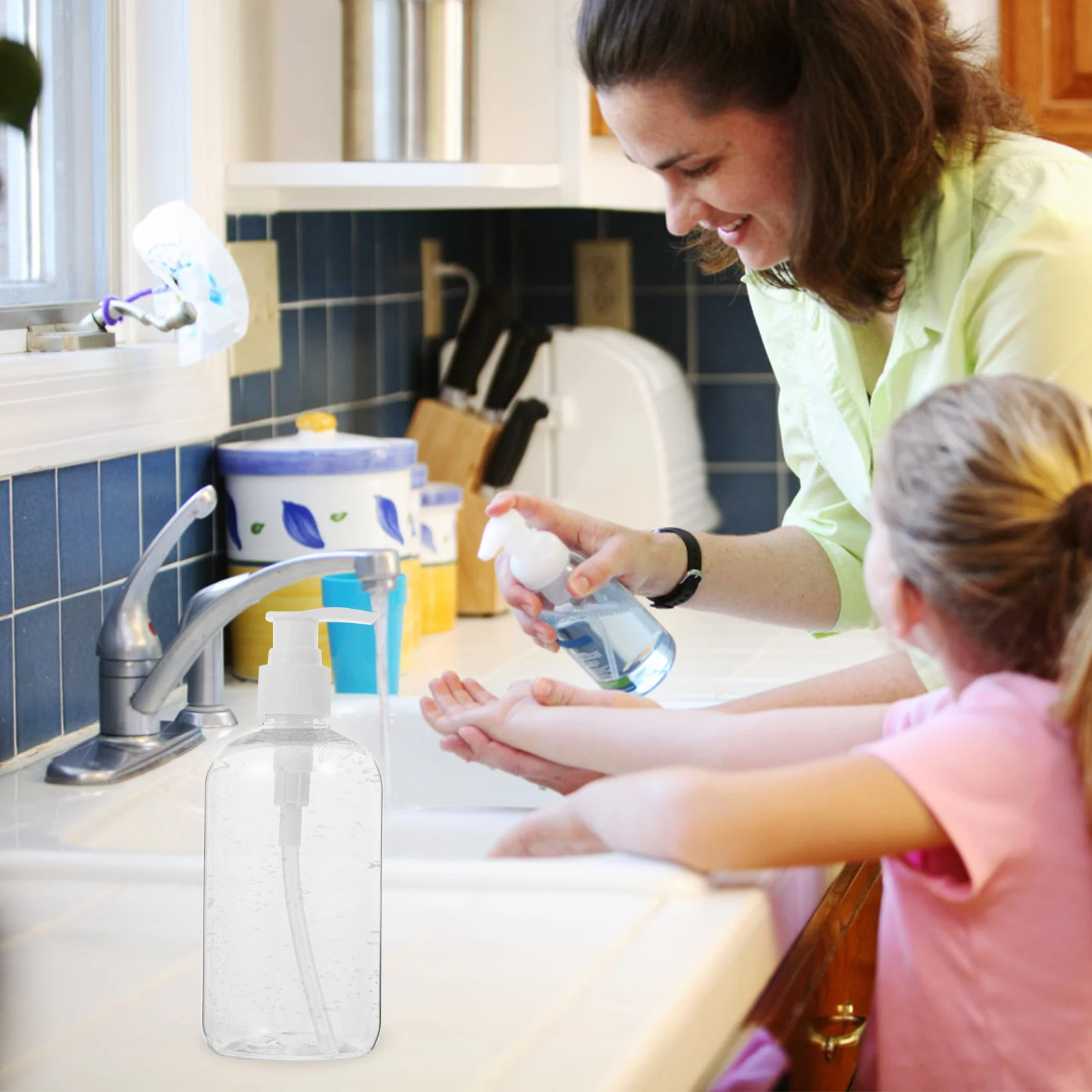 

5Pcs Liquid Soap Bottles Press Pump Container Transparent for Home Office Gel Storage Dispensers