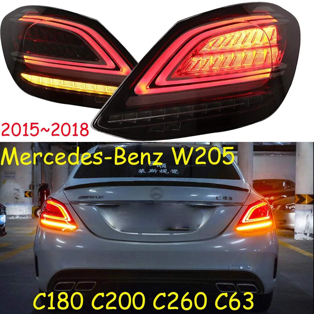 

Dynamic car bumper tail light W205 taillight C180 C200 C260 C63 2015~2018y LED car accessories Taillamp for W205 rear light fog