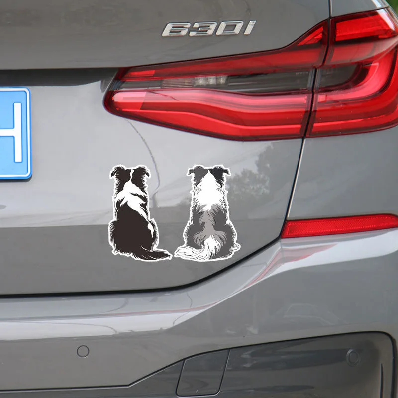 TM404# Border Collie Backside Car Stickers - Cartoon Dog Decals for Cars - Waterproof Vinyl Car Stickers - Self-Adhesive Decor