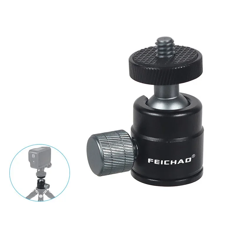 كرة صغيرة رئيس 1/4 "برغي جبل 360 قطب لكانون نيكون سوني كاميرا الفيديو DV LED دعامة إضاءة DSLR كاميرا ترايبود Ballhead حامل