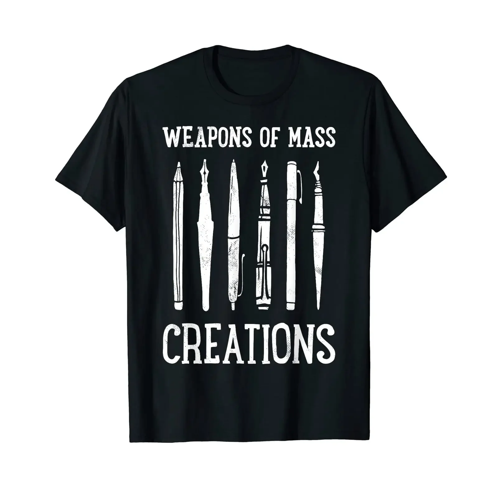 Writer Weapons Of Mass Creations Funny Author Writing s T Shirt vintage Washed homme streetwear Stretched Versatile graphic