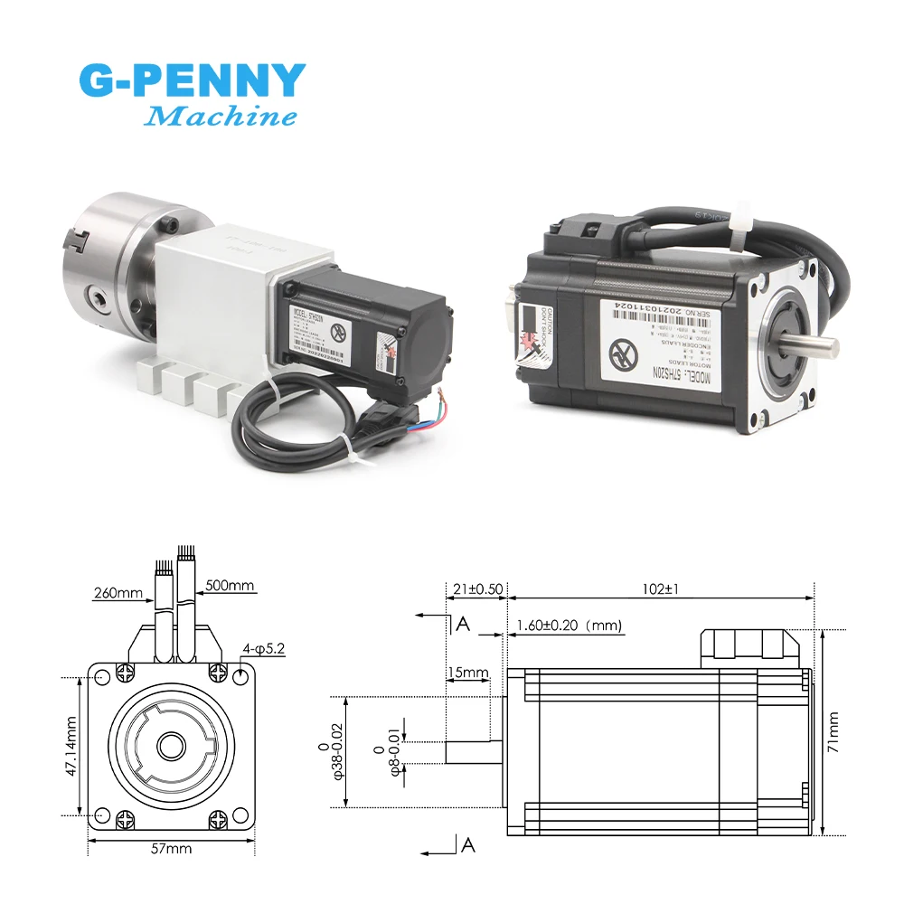 Imagem -03 - Kit de Motor Deslizante Cnc Eixo Harmônico ° Mandíbula Eixo de Rotação Eixo a Nema23 2.2n.m Hbs57 100 mm