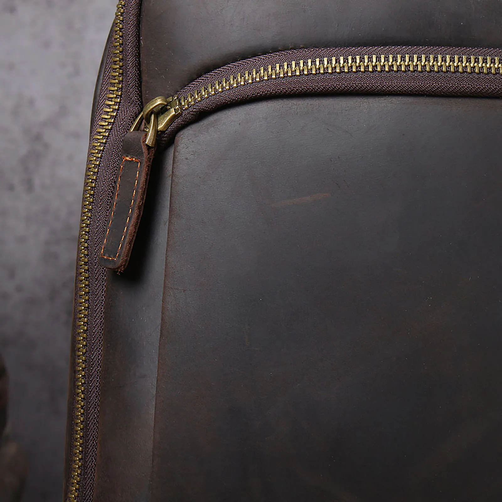 S.WORKER Vintage Echtleder Herrenrucksack 16" Laptop-Tasche Lässige Crazy-Horse-Leder Schultasche Handgefertigte Taschen für Männer – Detail 12