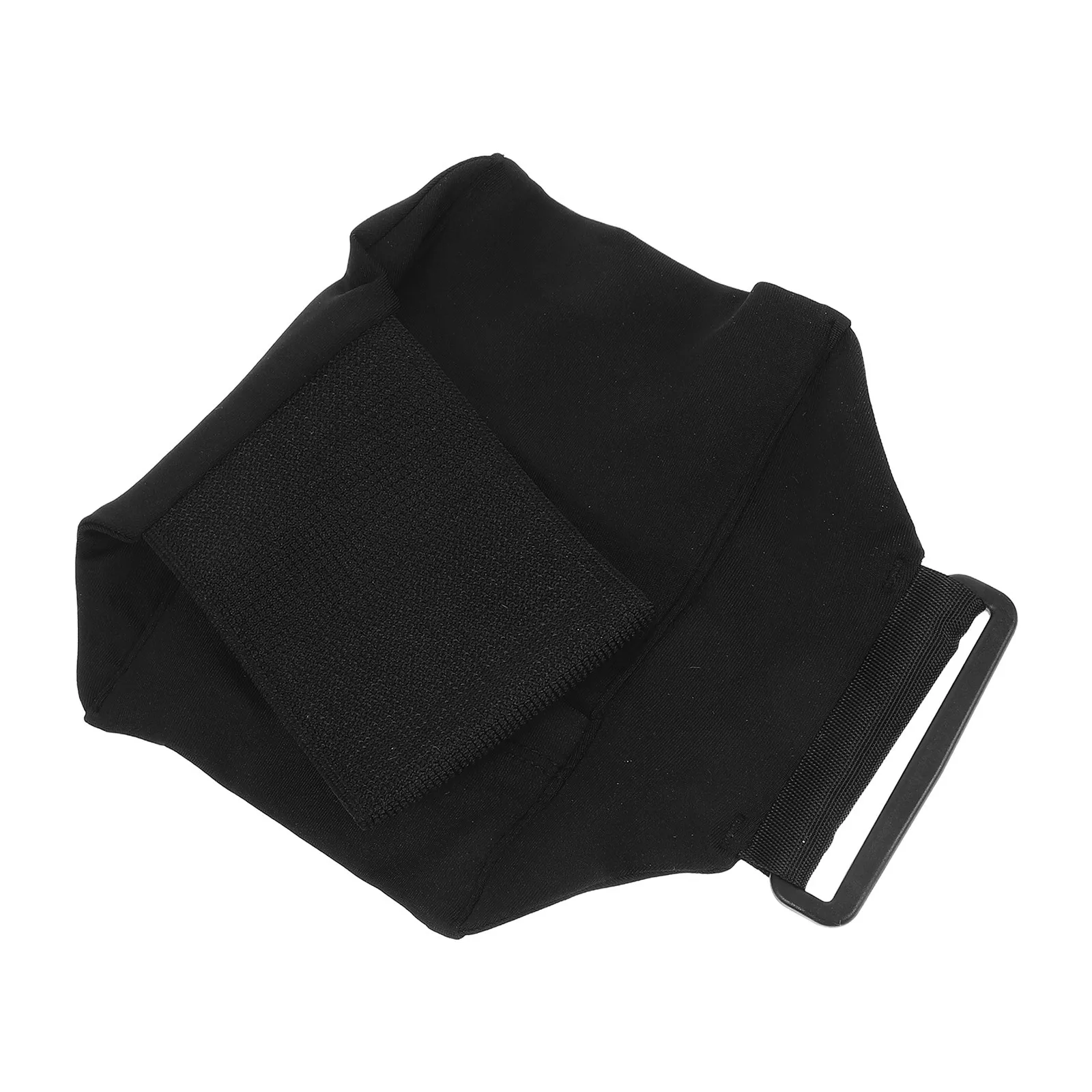 Black Sports Running Leg Pouch Elastic Calf Phone Bag Hook Loop Tape Closure Workout Exercise Bag Phone Storage Case Outdoor Use