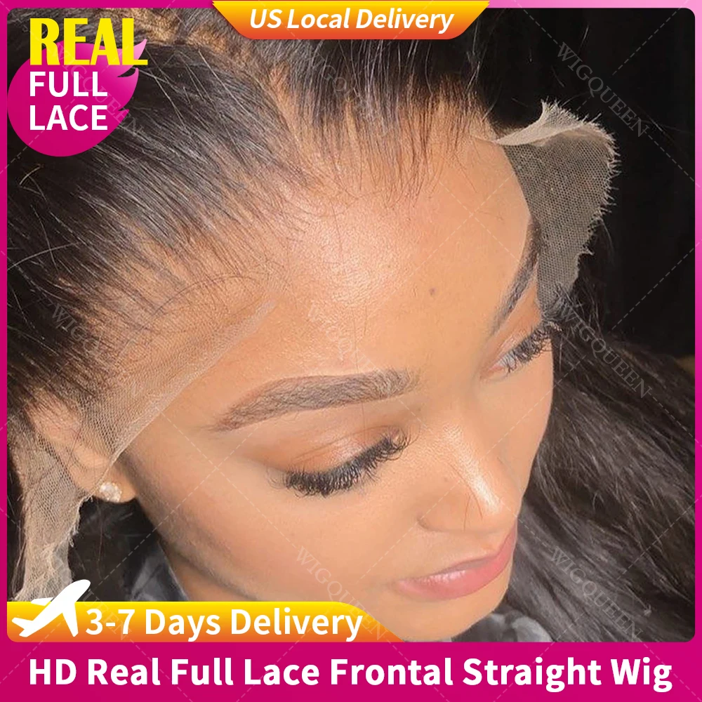 

Прямые облегающие настоящие HD кружевные бесклеевые парики Invisi Drawstring 360 0,10 мм Ультратонкие швейцарские полные парики фронта шнурка Человеческие волосы