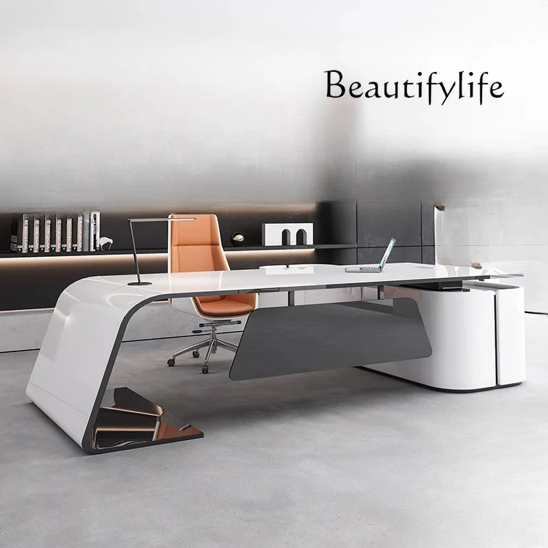 

Creative Paint Boss Desk Personality President Executive Desk Simple Executive Manager Table and Chair Combination