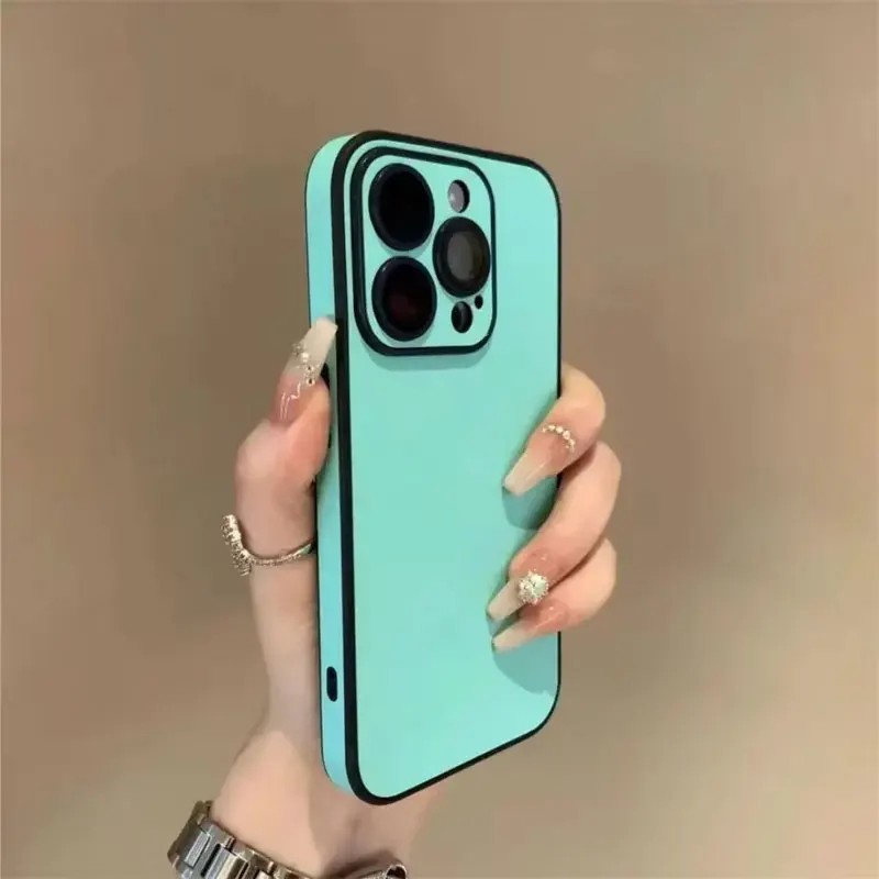 Luxuriöse Handyhülle aus mattem Cortex-Leder für iPhone 11, 12, 13, 14, 15, 16, Pro Max Plus, Linsenschutz, stoßfeste Stoßstangenhüllen – Detail 4