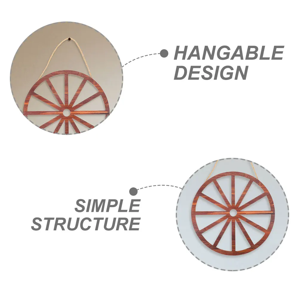 

Rustic Wagon Wheel Wall Decor Wooden Vintage 25Cm Home Office Decoration Wall Art Ornament Wooden Craft Wheel Gift For Families