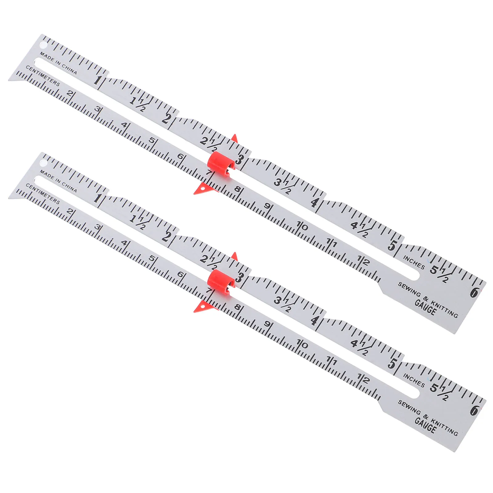 

2pcs Sewing Assistive Tools Sliding Gauge Measuring Patchwork Ruler Seam Allowance Durable Material Precise Alignment Portable