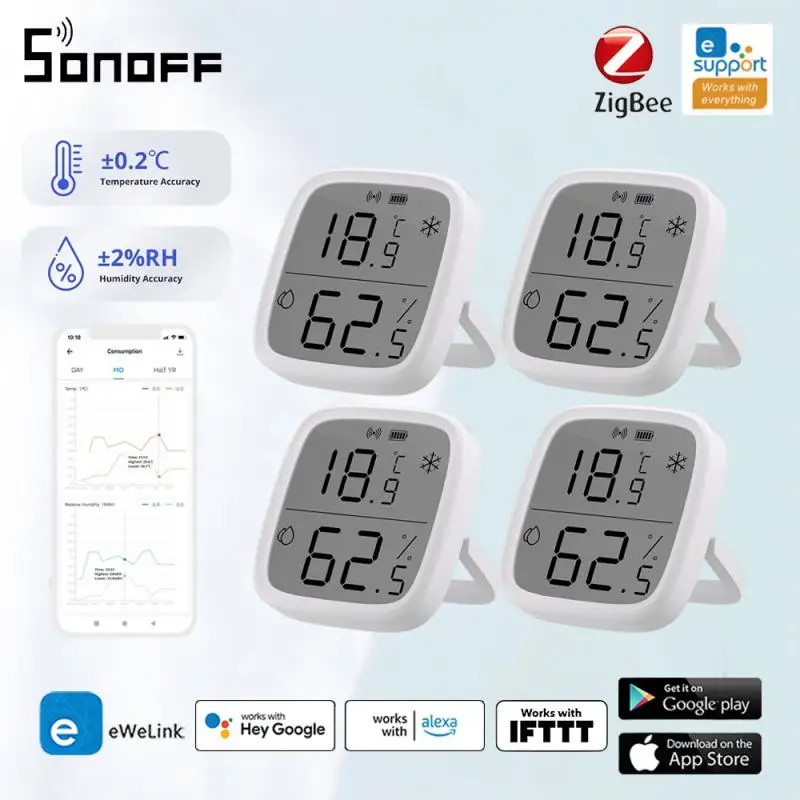 

SONOFF SNZB-02D Zigbee Temperature Humidity Sensor Smart Home Automation Real-time Monitor Ewelink Alexa Google Home Assistant