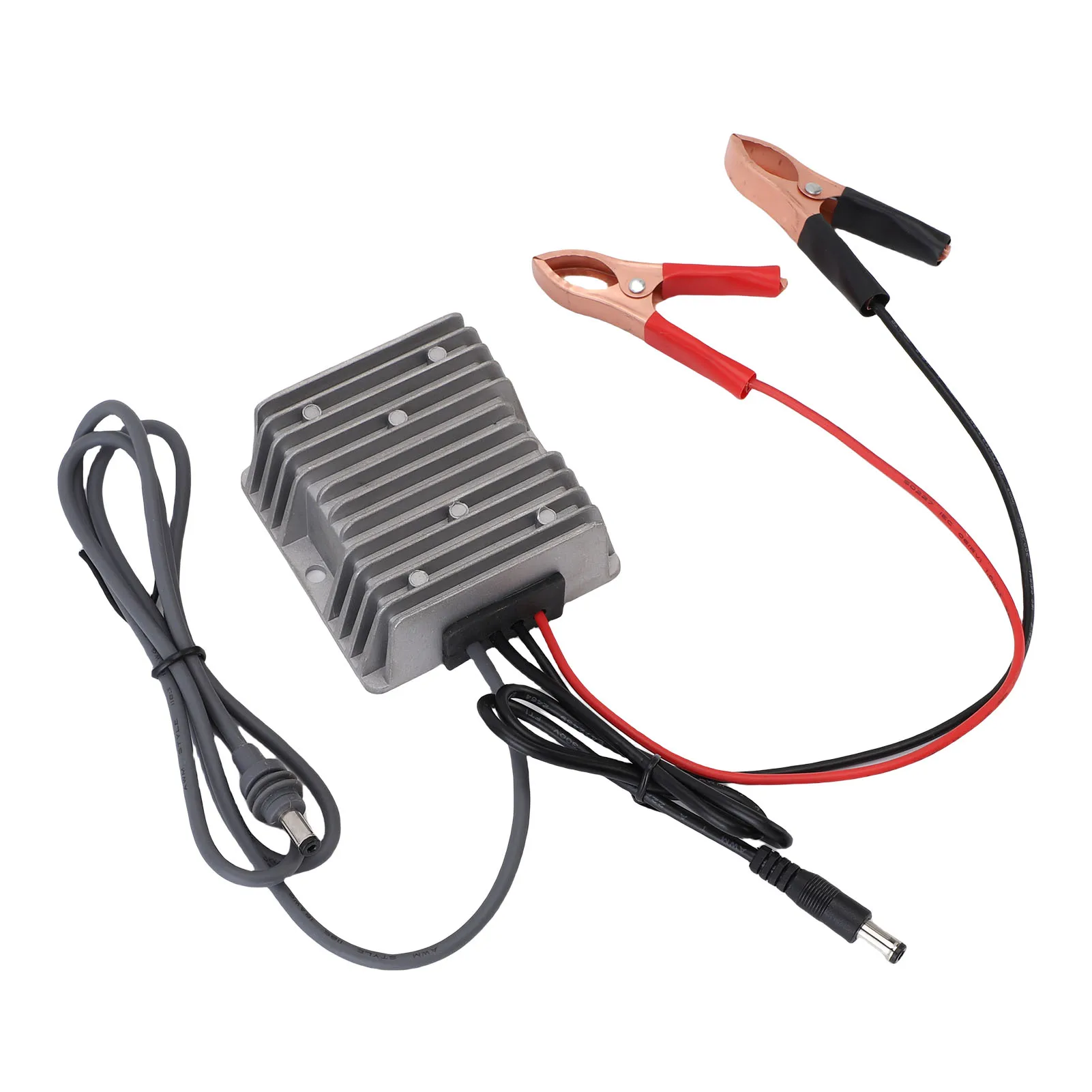12vから24vへの電源コンバーター、電源コードコンバーター、ミニディッシュに適しています、12vから24vへの昇圧コンバーター、クランプと2つのプラグ付き