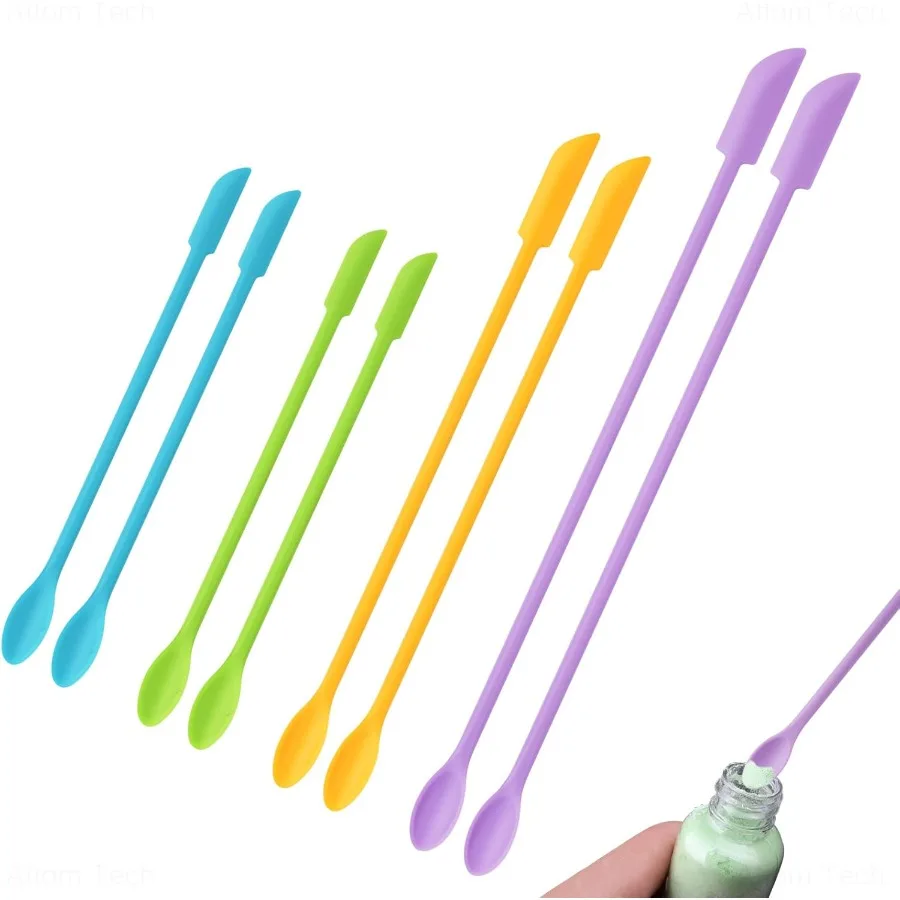 

8PCS Mini Silicone Spatulas for Epoxy Resin Art Casting 3 Sizes Double-Ended Scraper and Spoon Multifunctional Reusable Stir St
