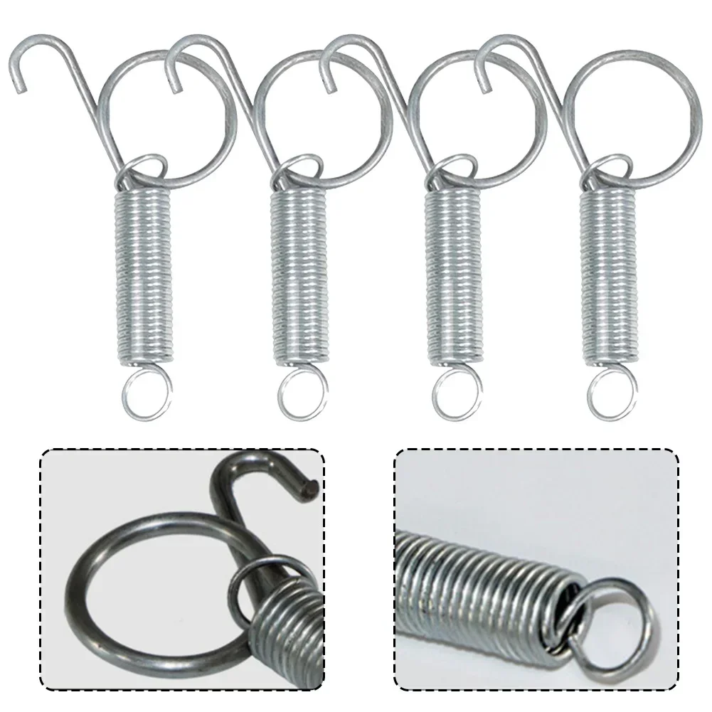 4pcs Spring Animal Cage Latches Lock For Fixing Rabbit/Bird Cages Door Galvanizing 70mm Tension Spring With Hook Parts