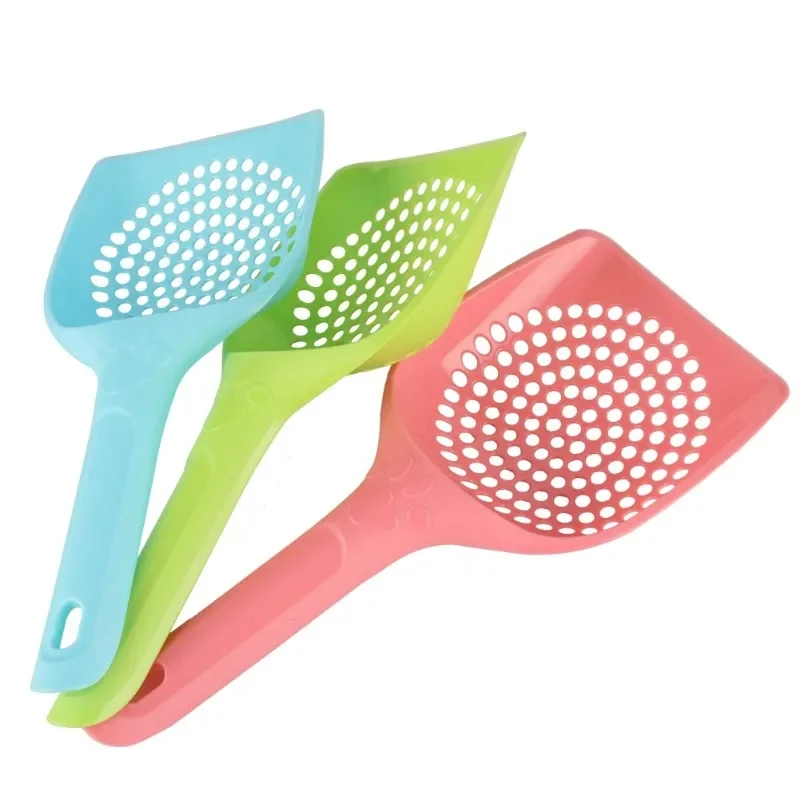 Plastic Cat Litter Scoop Pet Toilet Poop Cleaning Shovel Small Round Hole Cat Litter Sieve Spoon Cat Toilet Cleaning Tool