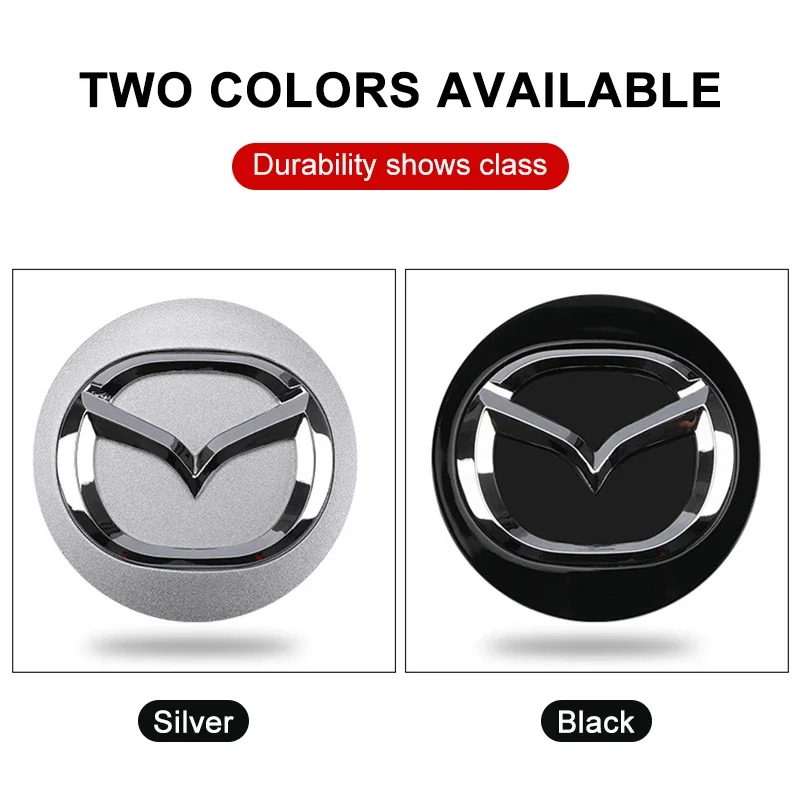 For Mazda 3 Alexa CX4 CX5 CX8 2 3 6 DJ BL BM GJ CX-5 CX5 CX-3 CX3 CX9 CX7 4pcs 56 mm car wheel hub cap badge Automobile hubcap