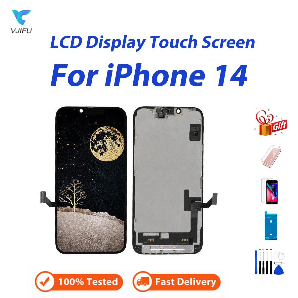 

Display For iPhone 14 LCD Touch Screen Digitizer Replacement Assembly INCELL Quality Repair Parts With Free Tools Tempered Film